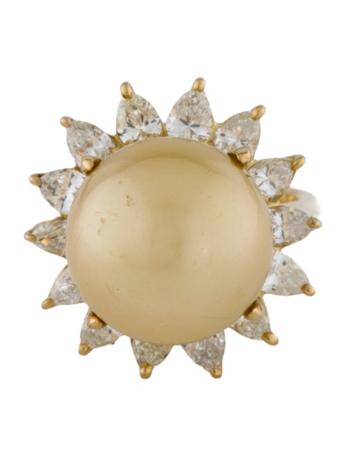 Ring 18K Pearl & Diamond Cocktail Ring