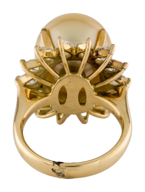 Ring 18K Pearl & Diamond Cocktail Ring