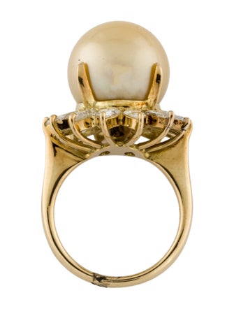 Ring 18K Pearl & Diamond Cocktail Ring