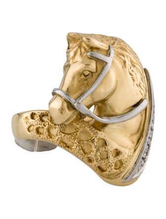 Ring Diamond Horse Head Cocktail Ring