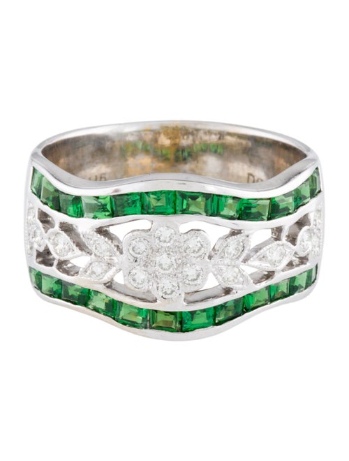 Ring 18K Tsavorite & Diamond Band