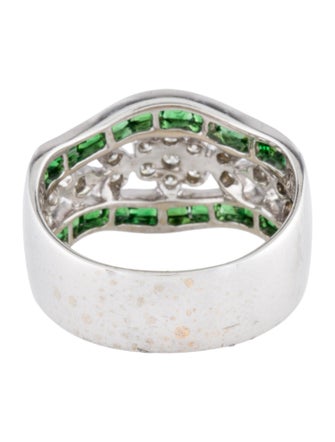 Ring 18K Tsavorite & Diamond Band