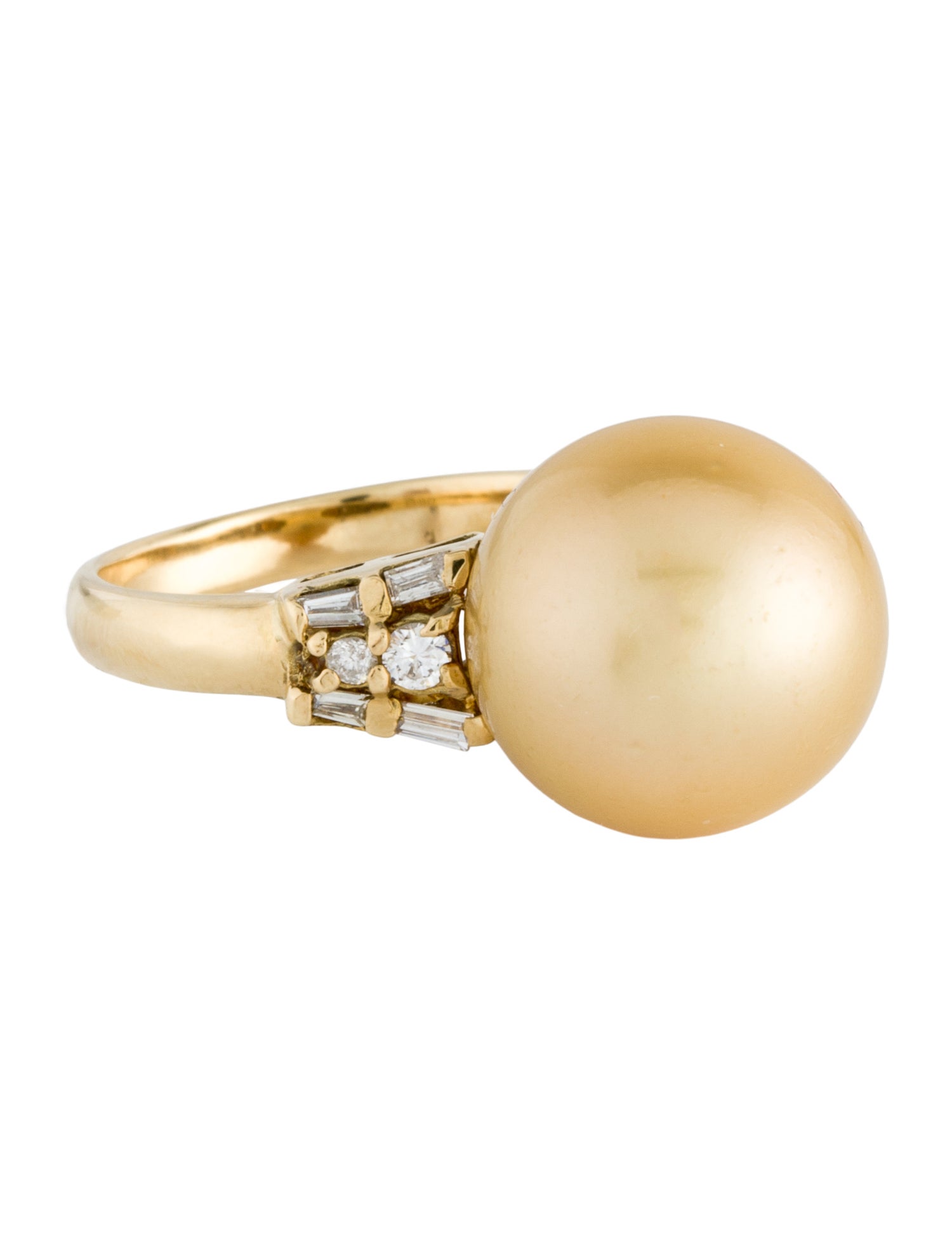 Ring 18K Pearl & Diamond Cocktail