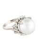 Ring Platinum Pearl & Diamond Cocktail Ring