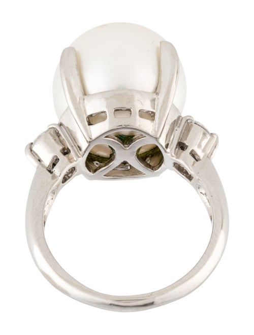 Ring Platinum Pearl & Diamond Cocktail Ring