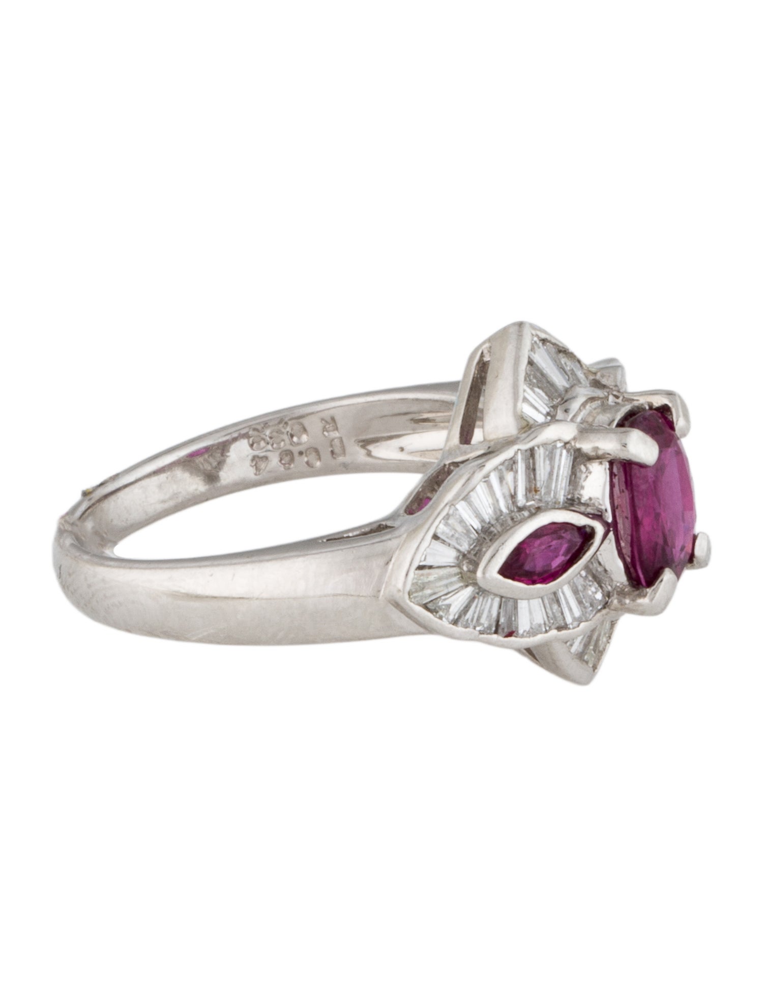 Ring Platinum 1.19ct Ruby & Diamond Cocktail