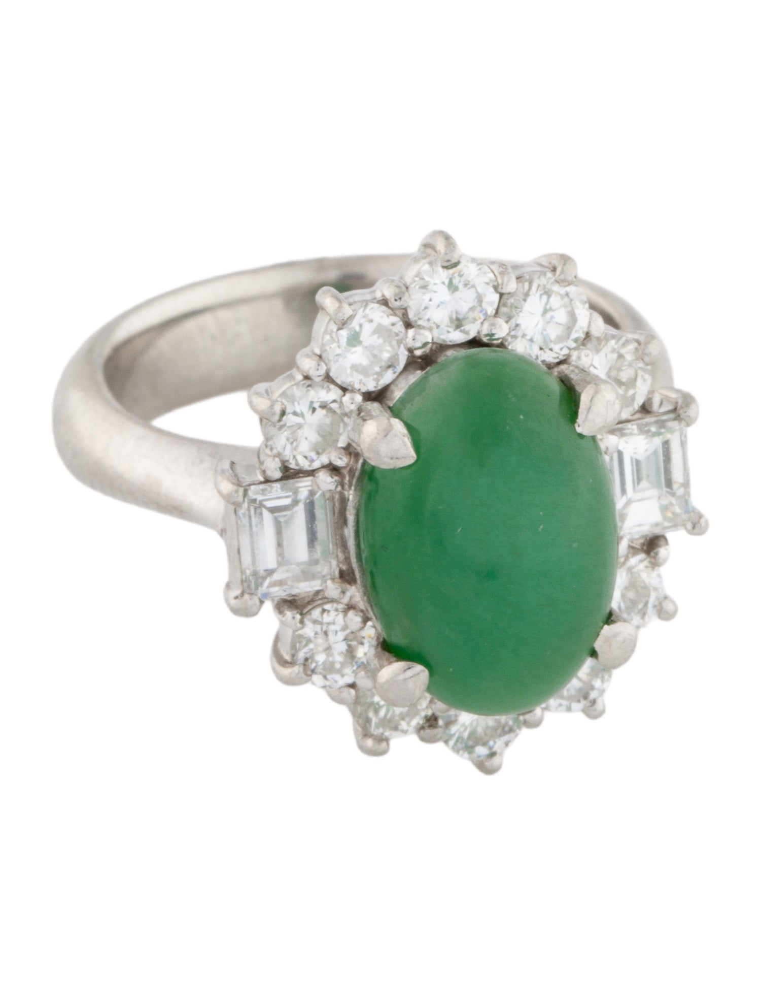 Ring Platinum 4.53ct Jadeite & Diamond Cocktail