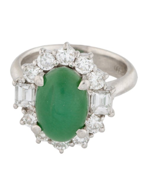 Ring Platinum 4.53ct Jadeite & Diamond Cocktail Ring