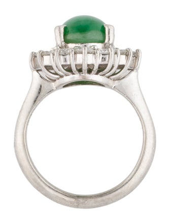 Ring Platinum 4.53ct Jadeite & Diamond Cocktail Ring
