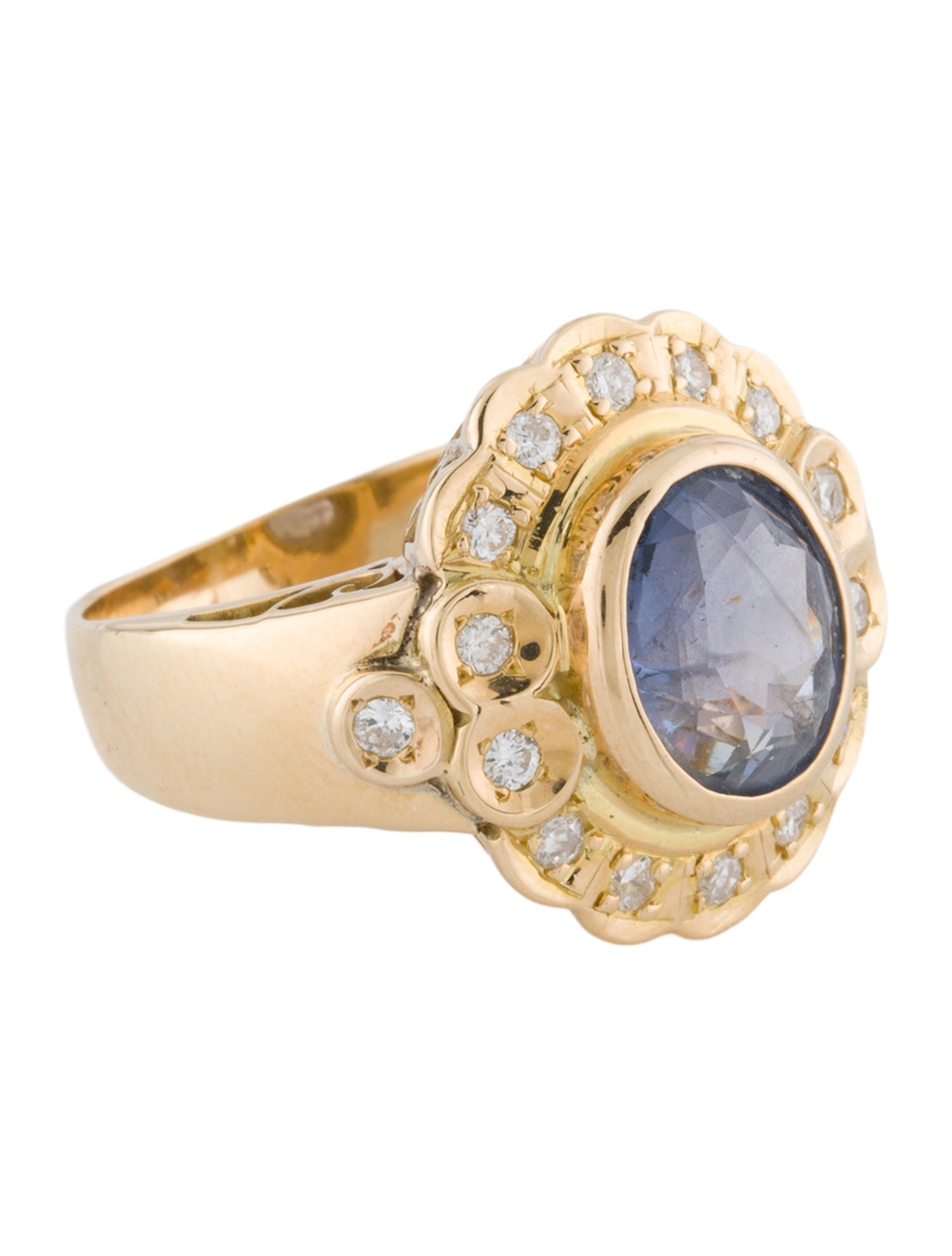 Ring 14K 3.01ct Sapphire & Diamond Cocktail