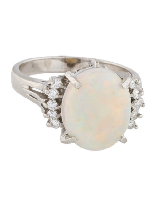Ring Platinum 2.74ct Opal & Diamond Cocktail Ring