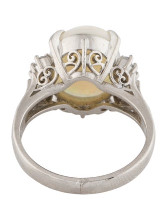 Ring Platinum 2.74ct Opal & Diamond Cocktail Ring
