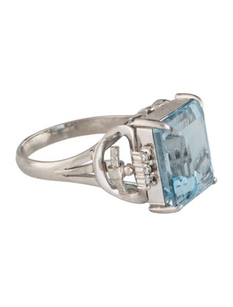 Ring Platinum 10.08ct Topaz & Diamond Cocktail Ring