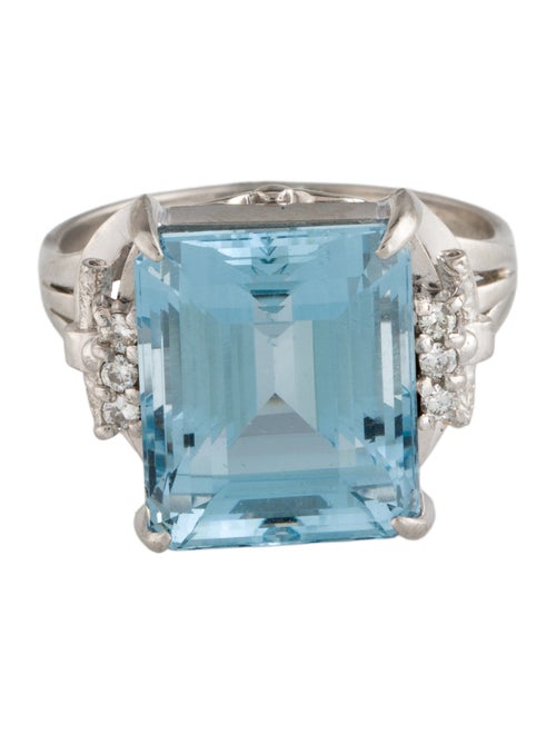 Ring Platinum 10.08ct Topaz & Diamond Cocktail Ring