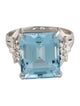Ring Platinum 10.08ct Topaz & Diamond Cocktail Ring