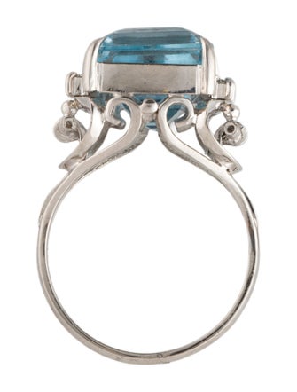 Ring Platinum 10.08ct Topaz & Diamond Cocktail Ring