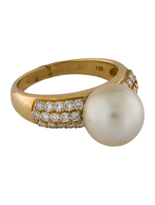 Ring 18K Pearl & Diamond Cocktail Ring