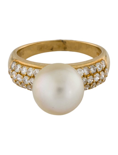 Ring 18K Pearl & Diamond Cocktail Ring