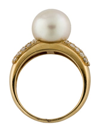 Ring 18K Pearl & Diamond Cocktail Ring