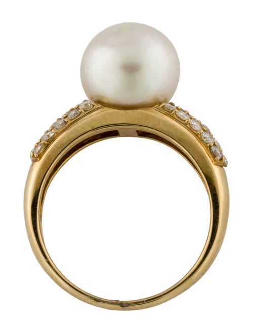 Ring 18K Pearl & Diamond Cocktail Ring