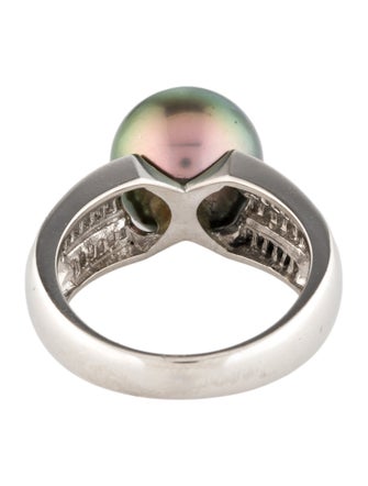 Ring Platinum Pearl & Diamond Cocktail Ring