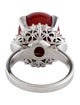 Ring Platinum Coral & Diamond Cocktail RIng