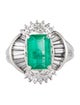 Ring Platinum 2.43ct Emerald & Diamond Cocktail RIng