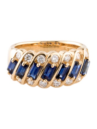 Ring 18K 1.11ctw Sapphire & Diamond Band