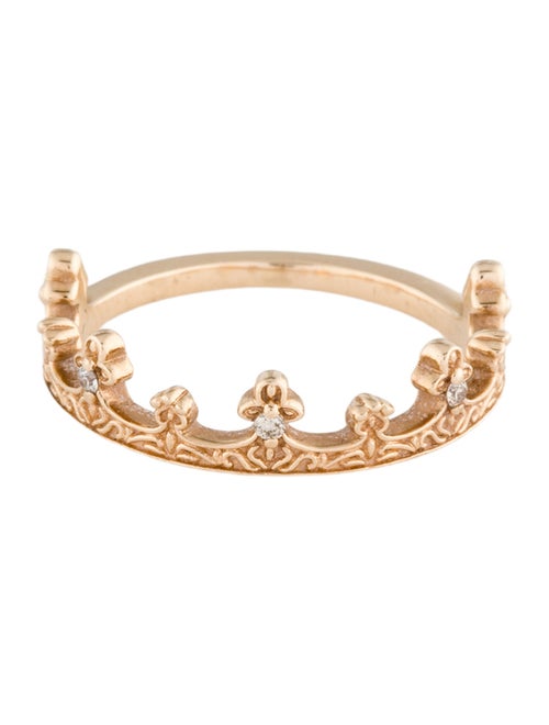 Ring 10K Diamond Crown Stacking Band