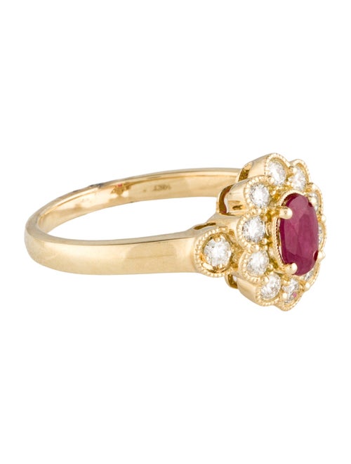 Ring 14K Ruby & Diamond Cocktail Ring