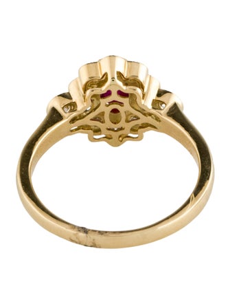 Ring 14K Ruby & Diamond Cocktail Ring