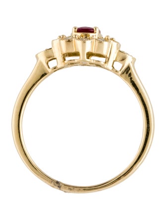 Ring 14K Ruby & Diamond Cocktail Ring