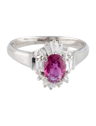 Ring Platinum Ruby & Diamond Cocktail Ring