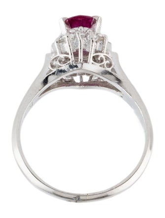 Ring Platinum Ruby & Diamond Cocktail Ring