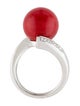 Ring Platinum Coral & Diamond Cocktail Ring