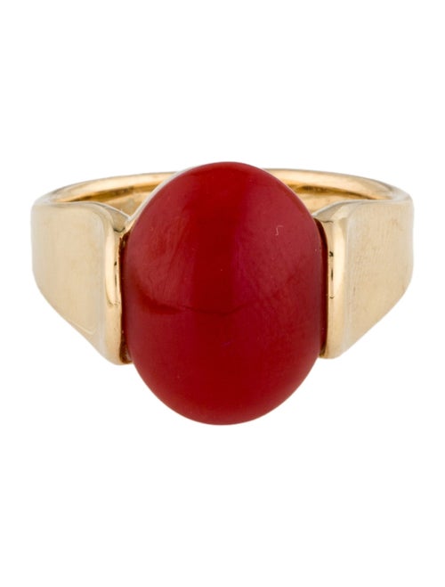 Ring 18K Coral Cocktail Ring