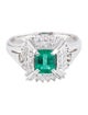 Ring Platinum Emerald & Diamond Cocktail Ring