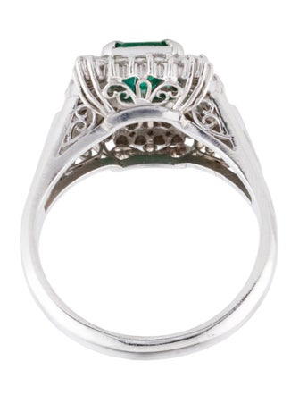 Ring Platinum Emerald & Diamond Cocktail Ring