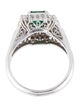 Ring Platinum Emerald & Diamond Cocktail Ring