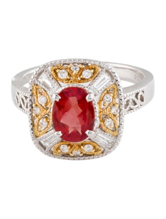 Ring 18K Labradorite & Diamond Cocktail Ring