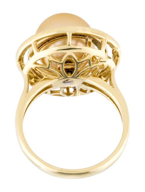 Ring 18K Pearl & Diamond Cocktail Ring