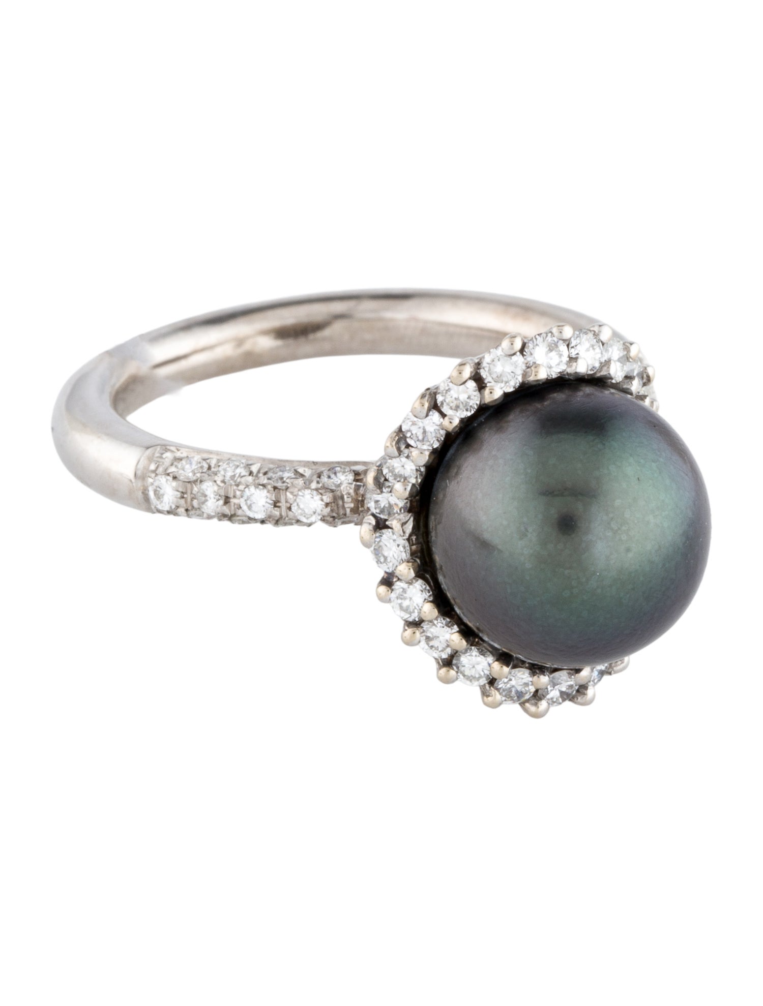 Ring 18K Pearl & Diamond Cocktail