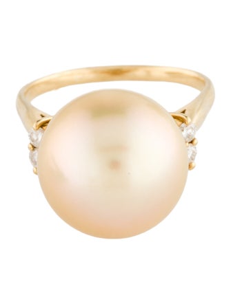 Ring 18K Pearl & Diamond Cocktail Ring