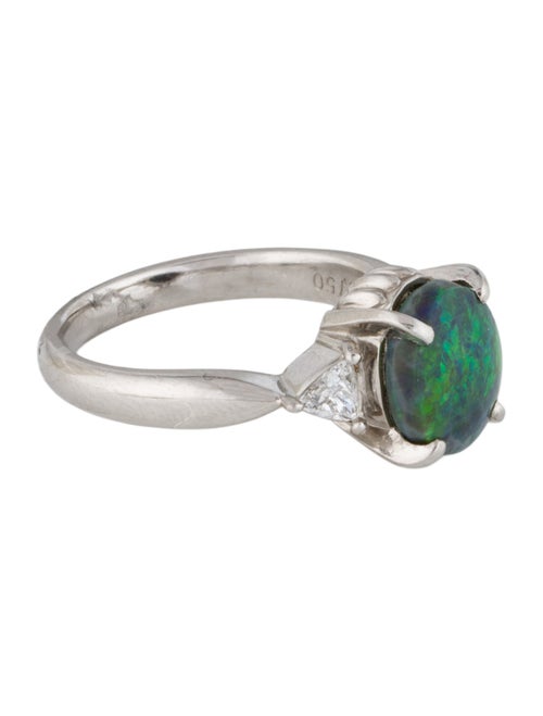 Ring Platinum 1.75ct Black Opal & Diamond Cocktail Ring