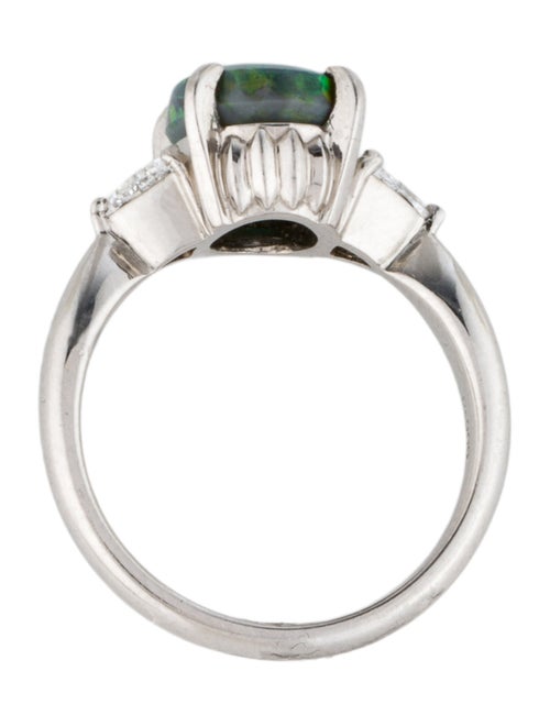 Ring Platinum 1.75ct Black Opal & Diamond Cocktail Ring