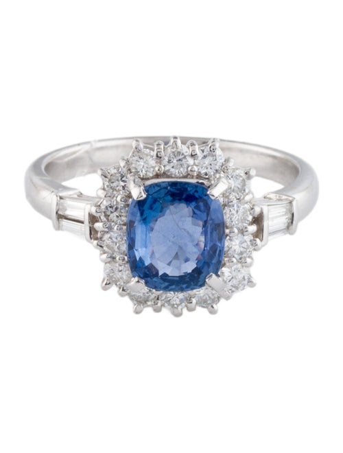 Ring Platinum 1.72ct Sri Lankan & Diamond Cocktail Ring