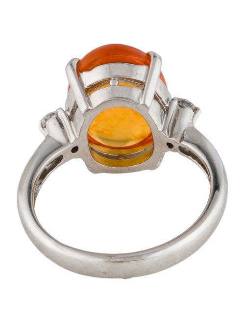 Ring Platinum 4.00ct Fire Opal & Diamond Cocktail Ring