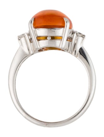 Ring Platinum 4.00ct Fire Opal & Diamond Cocktail Ring