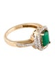 Ring 10K Emerald and Diamond Cocktail Ring