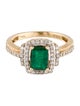 Ring 10K Emerald and Diamond Cocktail Ring